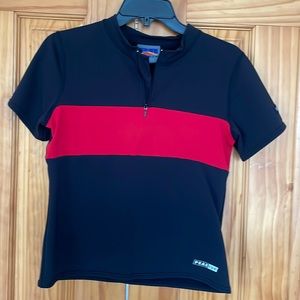 PeakRun black and red stripe athletic shirt